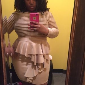 Nude dress long sleeve dress